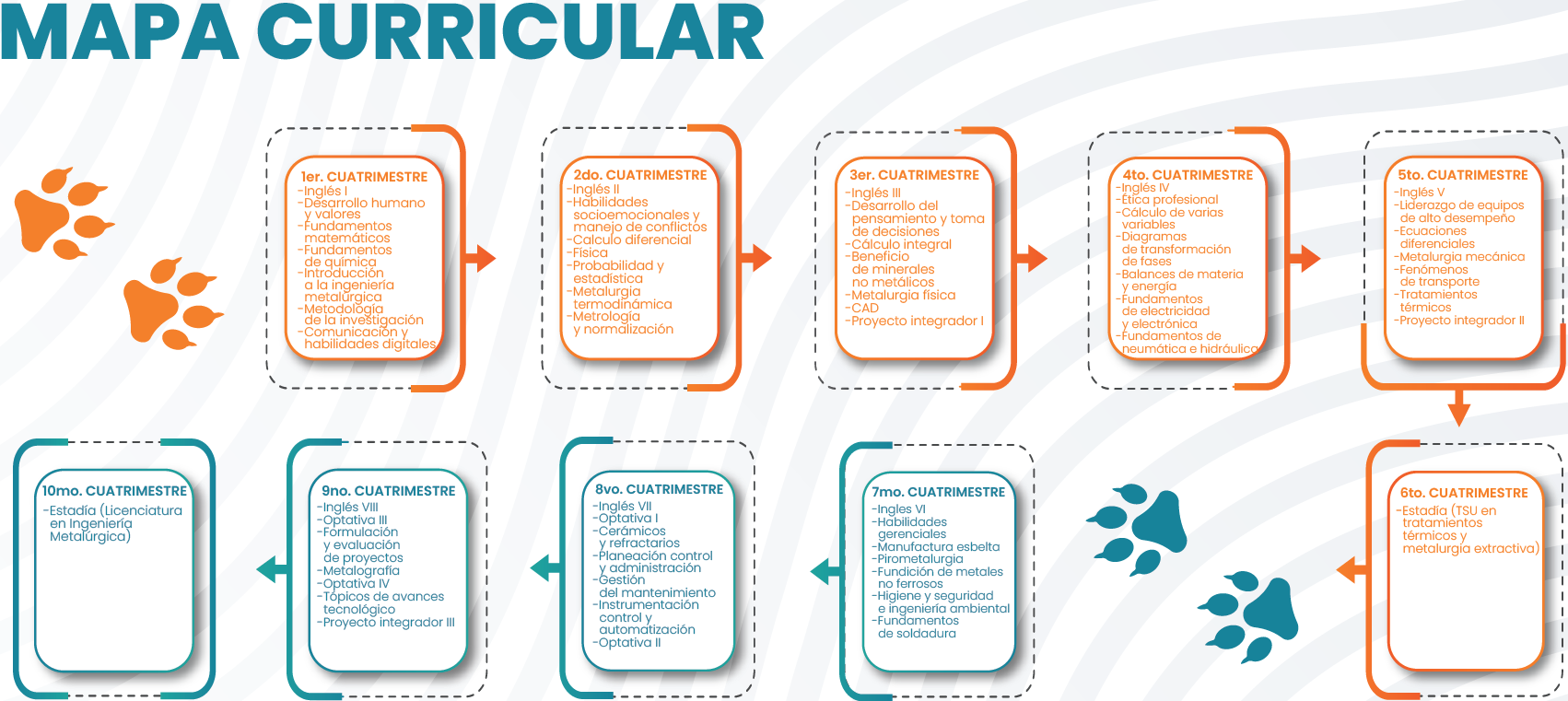 Mapa Curricular de la ingenieria industrial.