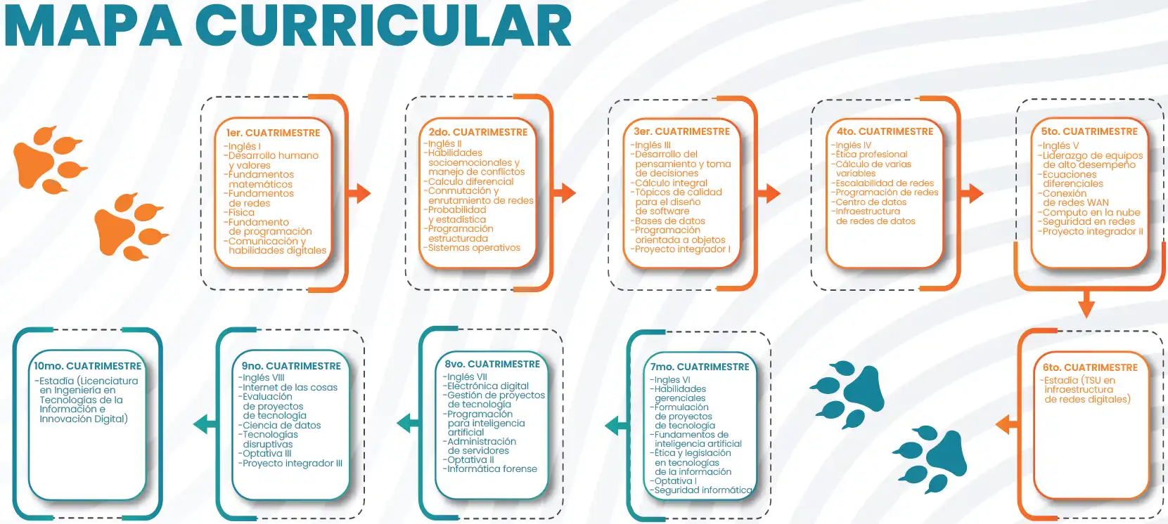 Mapa Curricular de la ingenieria industrial.